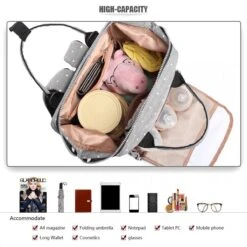 Miss Lulu Luier- En Verzorgingstas Rugzak - Grijs (E6705 D2-GY) -Lionelo Winkel 1200x1200 649