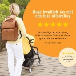 JeRie Luiertas Rugzak – Verschoonmatje – Verzorgingstas – Luiertassen – Met Kinderwagen Haken - Bruin -Lionelo Winkel 1200x1200 662