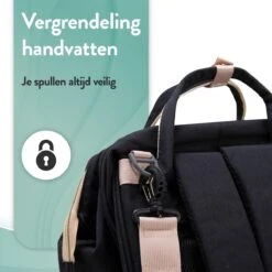 Luiertas Rugzak - Monx Luiertas Verzorgingstas Met Uitklapbaar Babybedje - Overzichtelijke Luierrugzak Extra Buggy En Kinderwagen Haken Inclusief Geïsoleerde Flessenhouder - Zwart -Lionelo Winkel 1200x1200 666