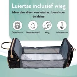 Luiertas Rugzak - Monx Luiertas Verzorgingstas Met Uitklapbaar Babybedje - Overzichtelijke Luierrugzak Extra Buggy En Kinderwagen Haken Inclusief Geïsoleerde Flessenhouder - Zwart -Lionelo Winkel 1200x1200 667