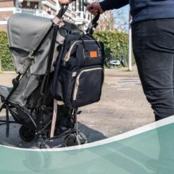 Luiertas Rugzak - Monx Luiertas Verzorgingstas Met Uitklapbaar Babybedje - Overzichtelijke Luierrugzak Extra Buggy En Kinderwagen Haken Inclusief Geïsoleerde Flessenhouder - Zwart -Lionelo Winkel 1200x1200 670