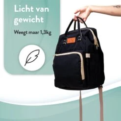 Luiertas Rugzak - Monx Luiertas Verzorgingstas Met Uitklapbaar Babybedje - Overzichtelijke Luierrugzak Extra Buggy En Kinderwagen Haken Inclusief Geïsoleerde Flessenhouder - Zwart -Lionelo Winkel 1200x1200 672
