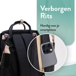 Luiertas Rugzak - Monx Luiertas Verzorgingstas Met Uitklapbaar Babybedje - Overzichtelijke Luierrugzak Extra Buggy En Kinderwagen Haken Inclusief Geïsoleerde Flessenhouder - Zwart -Lionelo Winkel 1200x1200 677