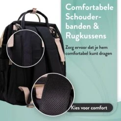 Luiertas Rugzak - Monx Luiertas Verzorgingstas Met Uitklapbaar Babybedje - Overzichtelijke Luierrugzak Extra Buggy En Kinderwagen Haken Inclusief Geïsoleerde Flessenhouder - Zwart -Lionelo Winkel 1200x1200 678