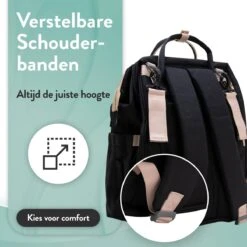 Luiertas Rugzak - Monx Luiertas Verzorgingstas Met Uitklapbaar Babybedje - Overzichtelijke Luierrugzak Extra Buggy En Kinderwagen Haken Inclusief Geïsoleerde Flessenhouder - Zwart -Lionelo Winkel 1200x1200 679