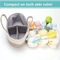 ADSafety - Luxe Katoenen Luiertas - Inclusief Uitneembare Organizer - Verzorgingstas - Opbergtas - Commode Mandje - Baby Spullen - Crème -Lionelo Winkel 1200x1200 680