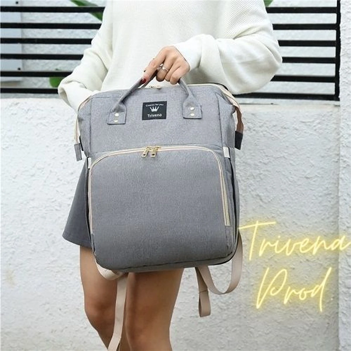 Luier- En Verzorgingstas - Luiertassen - Baby Rug Tas Met Isoleervak - Incl Flessen Verwarmer - Luiertas - Unisex/Jongens/Meisjes - Grijs - Luier Tas - Verzorgingstas Baby - Uitschuifbaar Verschoon/ Slaap Bedje - Incl Matrasje Baby - USB Poort 8 Luier- En Verzorgingstas - Luiertassen - Baby Rug Tas Met Isoleervak - Incl Flessen Verwarmer - Luiertas - Unisex/Jongens/Meisjes - Grijs - Luier Tas - Verzorgingstas Baby - Uitschuifbaar Verschoon/ Slaap Bedje - Incl Matrasje Baby - USB Poort - Afbeelding 8