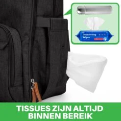 Brisby Slijtvaste Luiertas – Verzorgingstas – Met Buggymontage - Zwart -Lionelo Winkel 1200x1200 712
