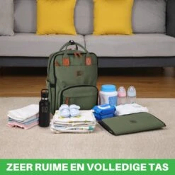 Brisby Slijtvaste Luiertas – Verzorgingstas – Met Buggymontage - Groen -Lionelo Winkel 1200x1200 727