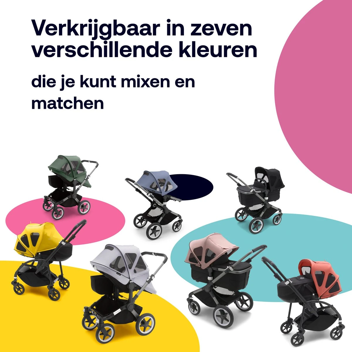 Bugaboo Fox3/Cameleon3 Breezy Zonnekap - Pine Green 2 Bugaboo Fox3/Cameleon3 Breezy Zonnekap - Pine Green - Afbeelding 2