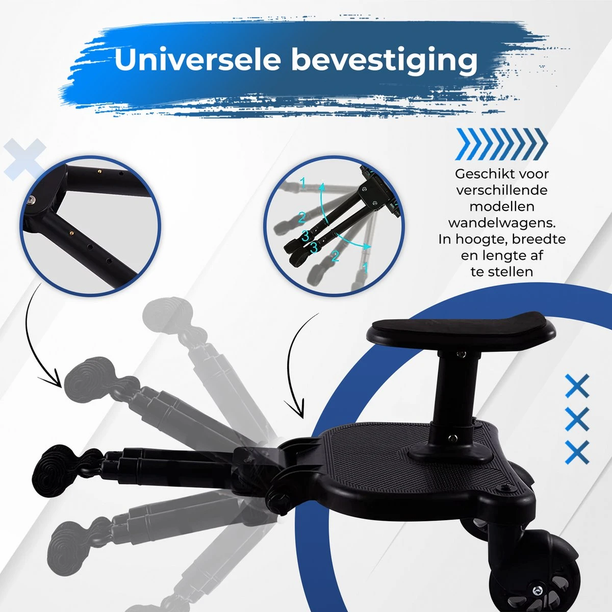 MESC Meerijdplankje Universeel Voor Buggy En Kinderwagen - Meerijdplankje Met Zitje 10 MESC Meerijdplankje Universeel Voor Buggy En Kinderwagen - Meerijdplankje Met Zitje - Afbeelding 10