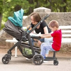 Merkloos Happyment® Universeel Meerijdplankje - Met Zitting - Voor Kinderwagen - Buggyboard - Zwart -Lionelo Winkel 1200x1200 924