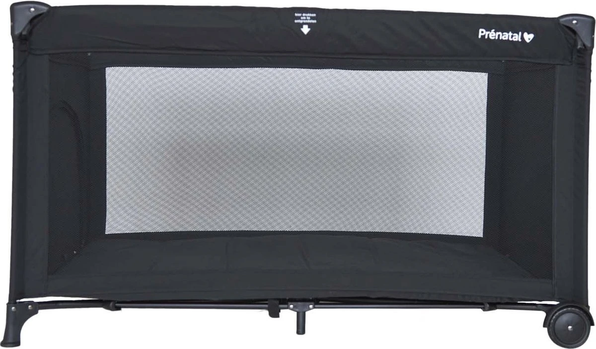 Prénatal Luxe Campingbedje Met Bodemmatras - Inclusief Draagtas - Inklapbaar Baby Campingbed - Met Wieltjes En Kruipluik - 120 X 60 Cm - Zwart 1 Prénatal Luxe Campingbedje Met Bodemmatras - Inclusief Draagtas - Inklapbaar Baby Campingbed - Met Wieltjes En Kruipluik - 120 X 60 Cm - Zwart