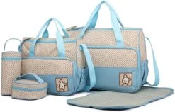 Miss Lulu Luiertas - 5-delige Verzorgingstas Set - Lichtblauw (9026 BE)