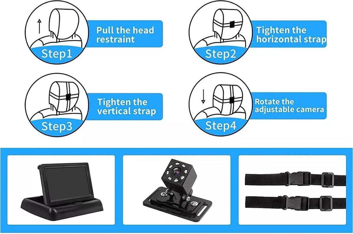 Achterbankspiegel Voor Baby/kind - Met 150° Groothoekcamera Voor Groot Gezichtsveld - Achteruitkijkspiegel, Autospiegel 2 Achterbankspiegel Voor Baby/kind - Met 150° Groothoekcamera Voor Groot Gezichtsveld - Achteruitkijkspiegel, Autospiegel - Afbeelding 2