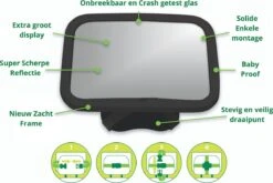 Autospiegel Baby 360° Verstelbaar Voor Hoofdsteun Autostoel -Achteruitkijkspiegel - Achterbankspiegel Kinderen -Baby Veiligheid Accessoires - Zwart -Lionelo Winkel 1200x800 138