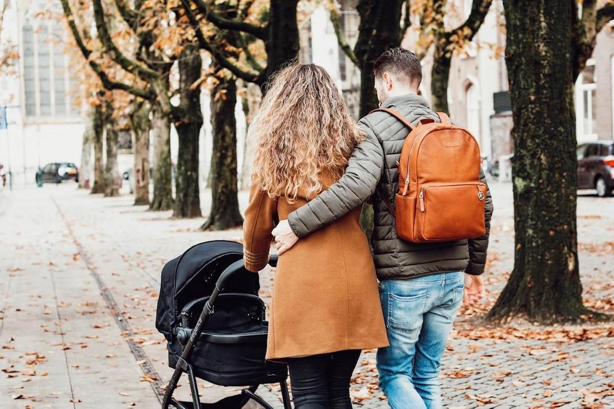 MOZZ Luiertas Rugzak Beautiful Backpack - Cognac 10 MOZZ Luiertas Rugzak Beautiful Backpack - Cognac - Afbeelding 10