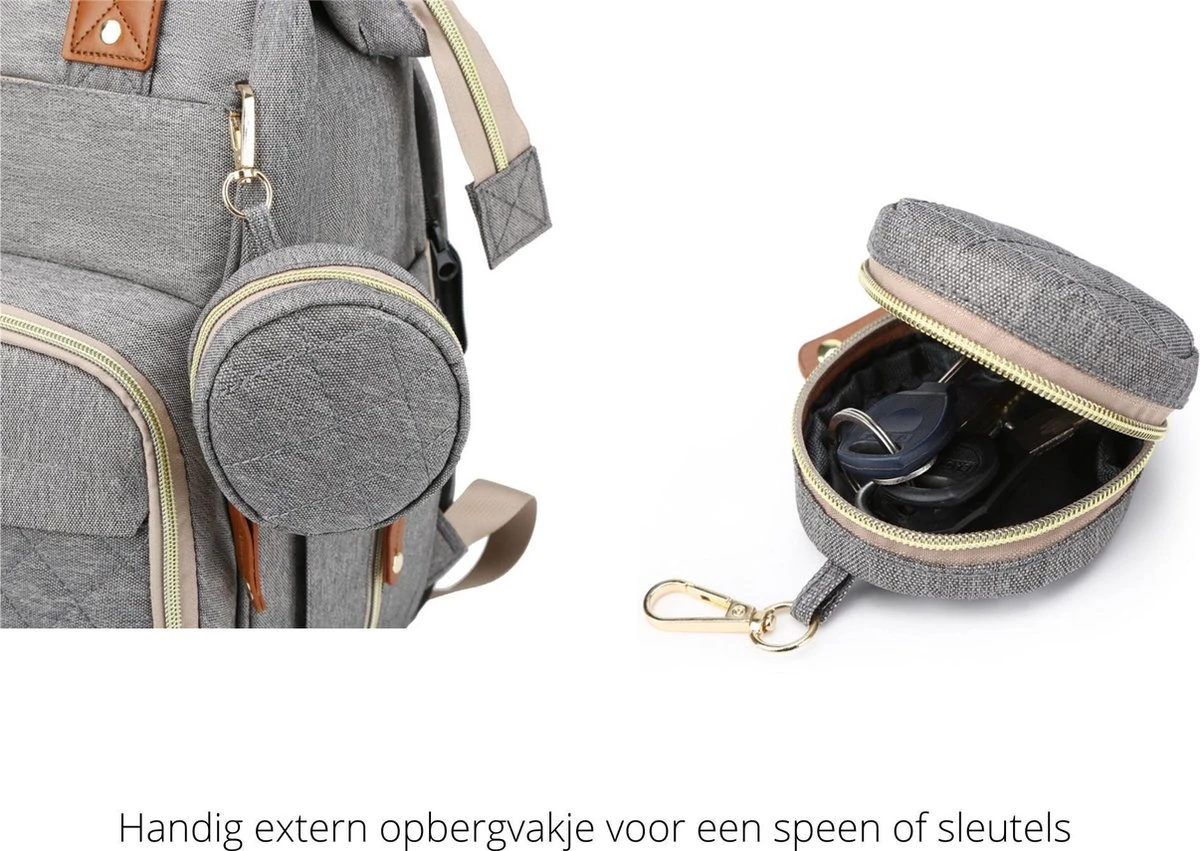 Humpy Dumpy Stijlvolle Luiertas Rugzak (Zwart) Met Uitschuifbaar Verschoon/ Slaap Bedje. Incl. Verschoon Matje, USB Poort & Buggy Straps 10 Humpy Dumpy Stijlvolle Luiertas Rugzak (Zwart) Met Uitschuifbaar Verschoon/ Slaap Bedje. Incl. Verschoon Matje, USB Poort & Buggy Straps - Afbeelding 10