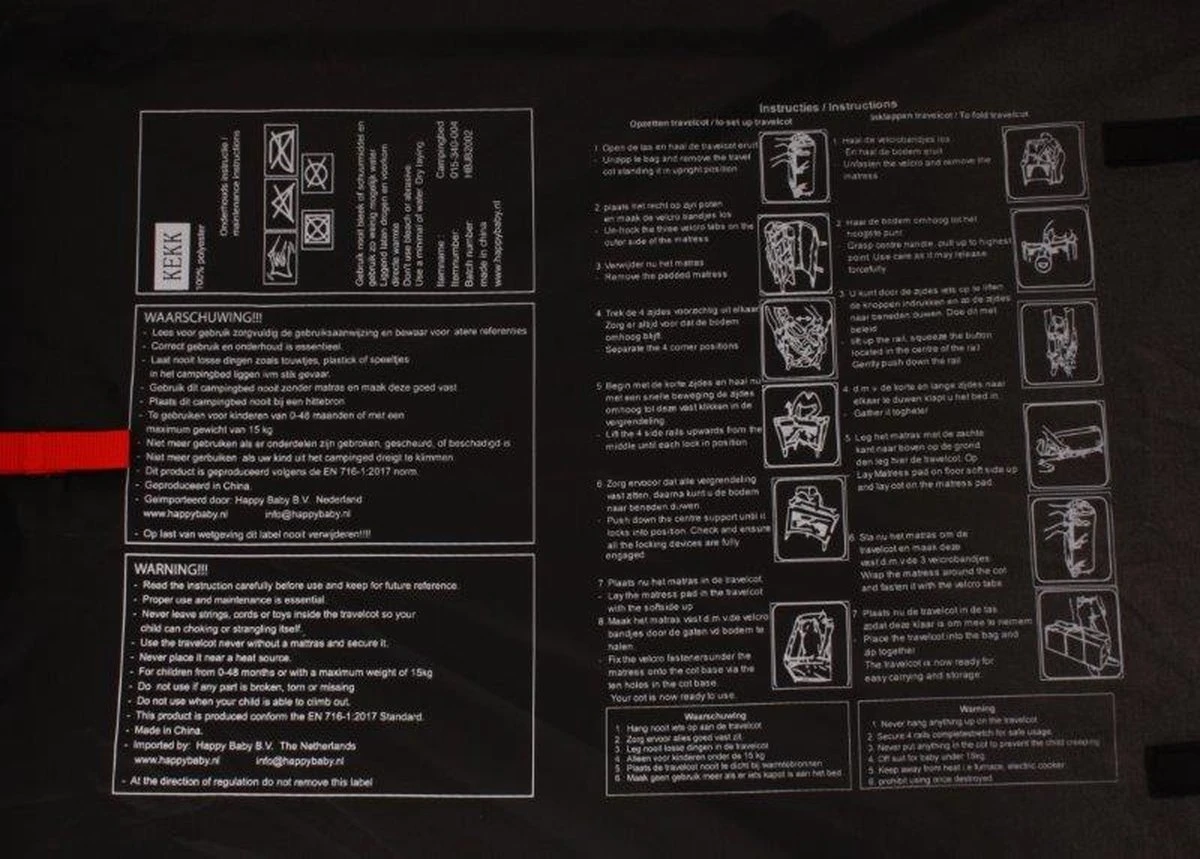 Kekk Campingbed Reisbed Voor Baby Zwart Compact Opvouwbaar Incl Matras 60 X 120 Cm 6 Kekk Campingbed Reisbed Voor Baby Zwart Compact Opvouwbaar Incl Matras 60 X 120 Cm - Afbeelding 6