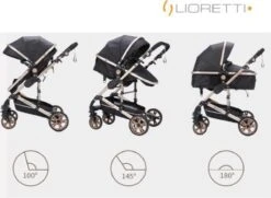 Merkloos Lioretti® Luxe Baby Buggy 3 In 1 | Baby Wagen | Kinderwagen Met Stoel En Wieg | Inklapbaar | Hoge Kwaliteit | Combi | Zwart -Lionelo Winkel 1200x877 1