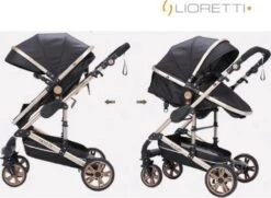 Merkloos Lioretti® Luxe Baby Buggy 3 In 1 | Baby Wagen | Kinderwagen Met Stoel En Wieg | Inklapbaar | Hoge Kwaliteit | Combi | Zwart -Lionelo Winkel 1200x880 1