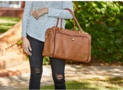 Grote Luiertas Double Zip Satchel Chestnut Redwood - Kunstleer - 42 Cm Breed -Lionelo Winkel 1200x884