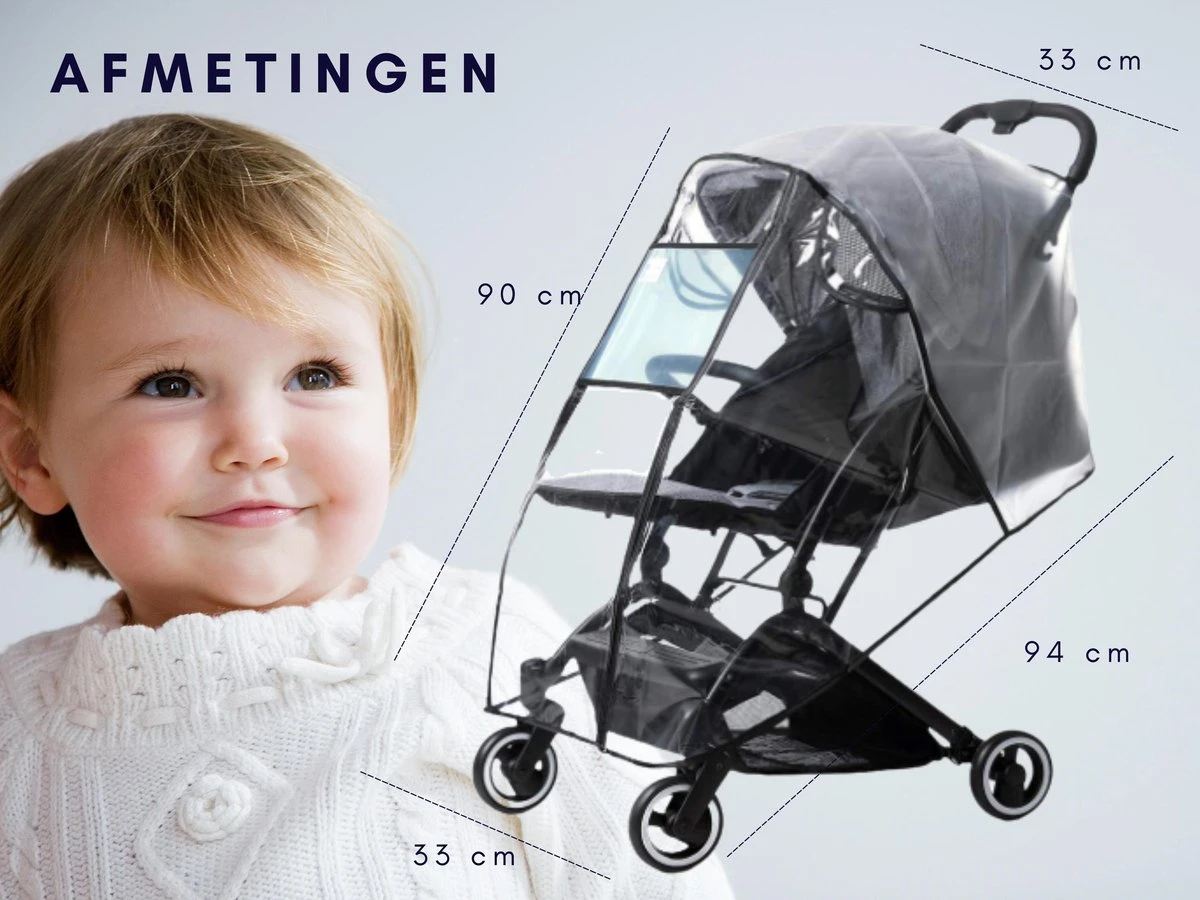 Regenhoes Kinderwagen - Regenhoes Buggy - Wandelwagen - Regenscherm - Universeel - Hoogwaardige Kwaliteit 4 Regenhoes Kinderwagen - Regenhoes Buggy - Wandelwagen - Regenscherm - Universeel - Hoogwaardige Kwaliteit - Afbeelding 4