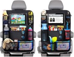 YONO Autostoel Organizer Met Tablet Houder - Auto Stoel Beschermer Achterkant - Bekerhouder En Accessoires Voor Kinderen - 2 Stuks
