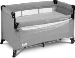 Caretero - Reisbedje Met Nachtkastje Esti Grijs -Lionelo Winkel 1200x927