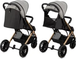 MoMi Wandelwagen - Compacte Lichtgewicht Buggy - Estelle Dakar Met XXL Wielen & Zonnekap - Leopard - Grijs-Goud (geschikt Van 6mnd - 22kg) -Lionelo Winkel 1200x931 1