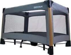 Deryan Luxe Campingbed Compleet - 120x60cm - Bodemverhoger - Verschoonblad - Opbergmand - Grijs -Lionelo Winkel 1200x937 7