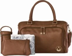 Grote Luiertas Double Zip Satchel Chestnut Redwood - Kunstleer - 42 Cm Breed -Lionelo Winkel 1200x949 1