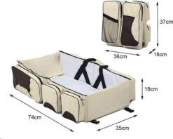 Merkloos Decopatent® Baby Bed - Luiertas - Reisbedje Voor Baby’s En Kleuters - Opvouwbare Reiswieg - Reisbed Met Matras - Reistas - Creme -Lionelo Winkel 1200x962 1