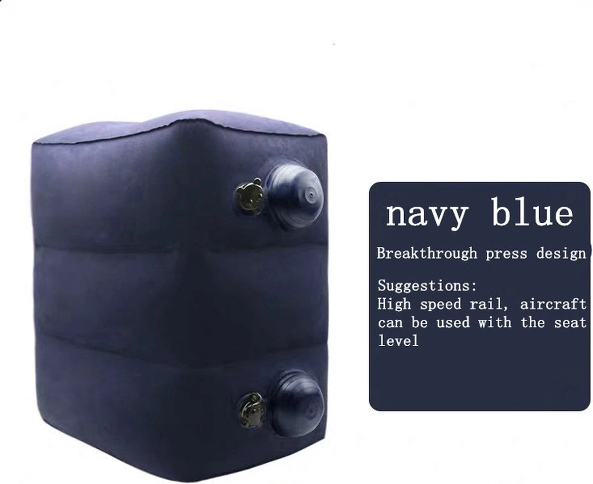 TDR-Opblaasbaar Voetkussen - 3 Hoogtestanden - Vliegtuigbedje - Blauw 9 TDR-Opblaasbaar Voetkussen - 3 Hoogtestanden - Vliegtuigbedje - Blauw - Afbeelding 9