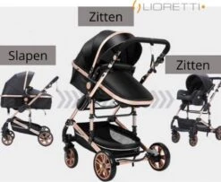 Merkloos Lioretti® Luxe Baby Buggy 3 In 1 | Baby Wagen | Kinderwagen Met Stoel En Wieg | Inklapbaar | Hoge Kwaliteit | Combi | Zwart -Lionelo Winkel 1200x984 1