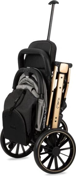 MoMi Wandelwagen - Compacte Lichtgewicht Buggy - Estelle Dakar Met XXL Wielen & Zonnekap - Leopard - Grijs-Goud (geschikt Van 6mnd - 22kg) -Lionelo Winkel 518x1200 1