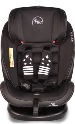 Cangaroo Pilot Black Leather SPS Isofix 360° 0-36 Kg Autostoel Met Zonnekap -Lionelo Winkel 729x1200
