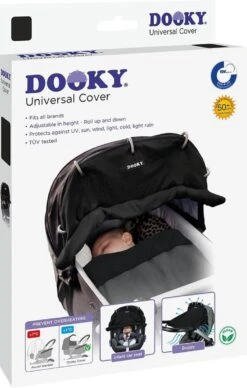 Dooky Universal Cover Zonnescherm Kinderwagen - Uni Zwart -Lionelo Winkel 764x1200 6