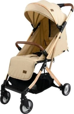 Ding Vivo Wandelwagen - Beige/Rose - Inklapbare Buggy - Inclusief Boodschappenmandje En Zonnekap -Lionelo Winkel 779x1200