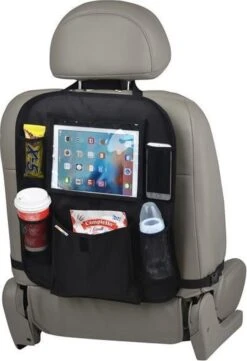 KidsPlaza.nl - Auto Organizer Met Tablethouder - IPad Houder - Zwart