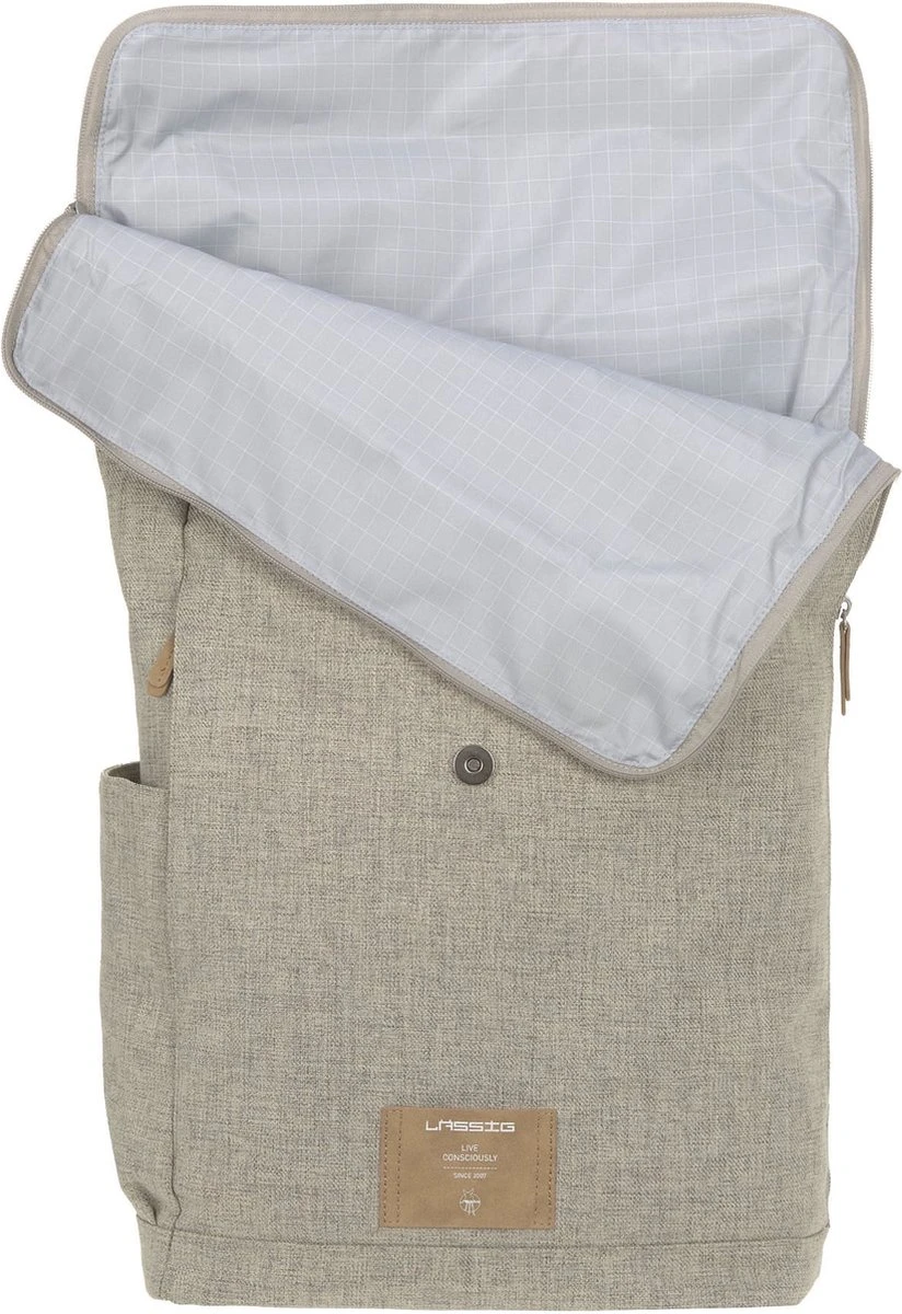 LÄSSIG Luiertas Rolltop Backpack Rugzak Incl Verschoningsmatje Choco Mélange Limited Edition 8 LÄSSIG Luiertas Rolltop Backpack Rugzak Incl Verschoningsmatje Choco Mélange Limited Edition - Afbeelding 8