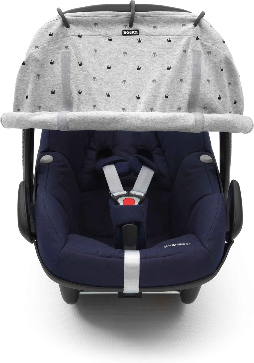 Dooky Universal Cover Zonnescherm Kinderwagen - Light Grey Crowns 3 Dooky Universal Cover Zonnescherm Kinderwagen - Light Grey Crowns - Afbeelding 3