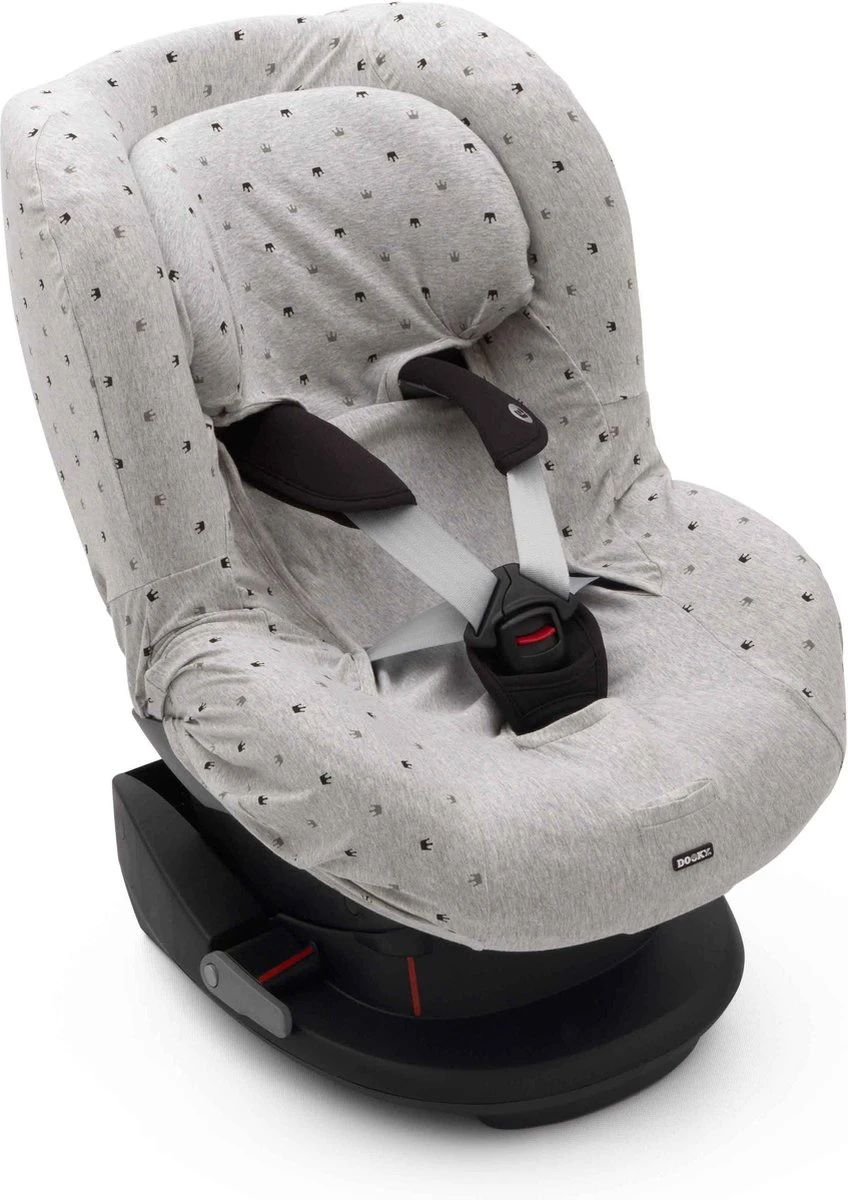 Dooky Seat Cover Groep 1 Autostoel Hoes Light Grey Crowns 1 Dooky Seat Cover Groep 1 Autostoel Hoes Light Grey Crowns