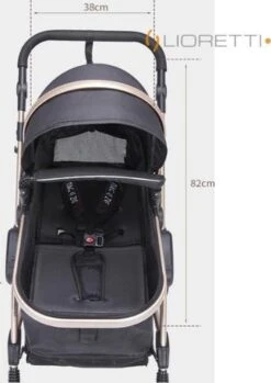 Merkloos Lioretti® Luxe Baby Buggy 3 In 1 | Baby Wagen | Kinderwagen Met Stoel En Wieg | Inklapbaar | Hoge Kwaliteit | Combi | Zwart -Lionelo Winkel 849x1200 3