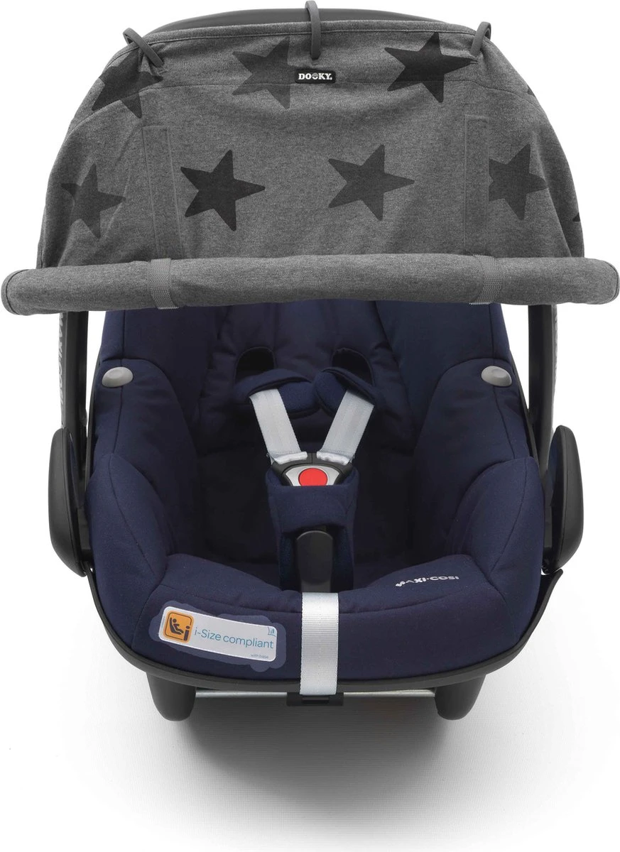 Dooky Universal Cover Zonnescherm Kinderwagen - Grey Stars 9 Dooky Universal Cover Zonnescherm Kinderwagen - Grey Stars - Afbeelding 9