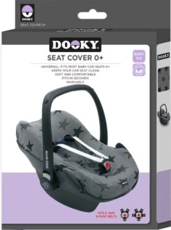 Dooky Seat Cover 0+ Autostoel Hoes - Grey Star -Lionelo Winkel 893x1200 12
