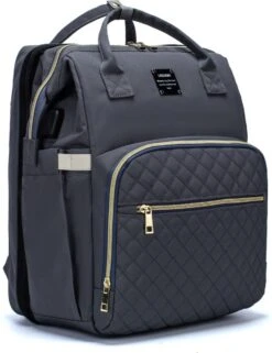 Luiertas - Multifuctioneel Luiertas 3 In 1 - Met Babybedje - Met Verschoningsmatje - Grijs - Met Usb - Met Verdikt Matras -Lionelo Winkel 923x1200 1