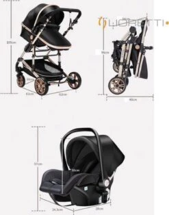 Merkloos Lioretti® Luxe Baby Buggy 3 In 1 | Baby Wagen | Kinderwagen Met Stoel En Wieg | Inklapbaar | Hoge Kwaliteit | Combi | Zwart -Lionelo Winkel 943x1200 3