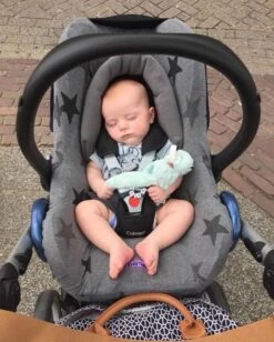 Dooky Seat Cover 0+ Autostoel Hoes - Grey Star -Lionelo Winkel 963x1200 3